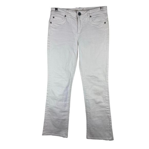 Kut From the Kloth Women's 6 White Embroidered Skinny Flare Jeans - Picture 1 of 12